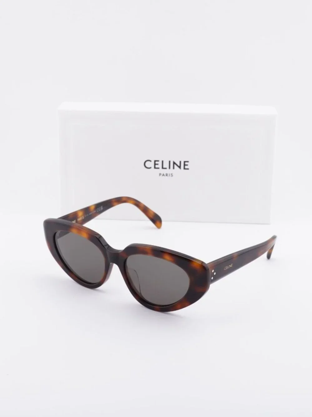 Celine CL40286F 53A Cat Eye Sunglasses - Havana / Grey